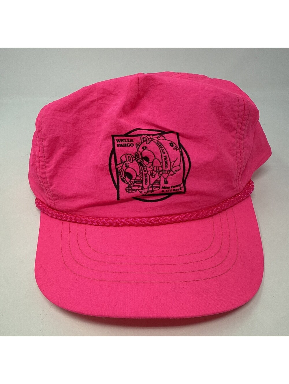 Vintage Wells Fargo Hat Cap Strap Back Pink Miss Penny And Lil Buck